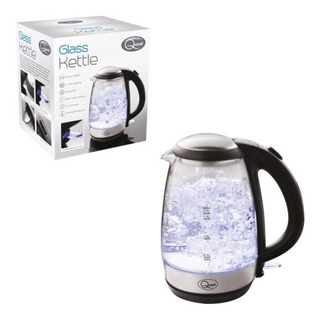 Quest 1.7L glass kettle