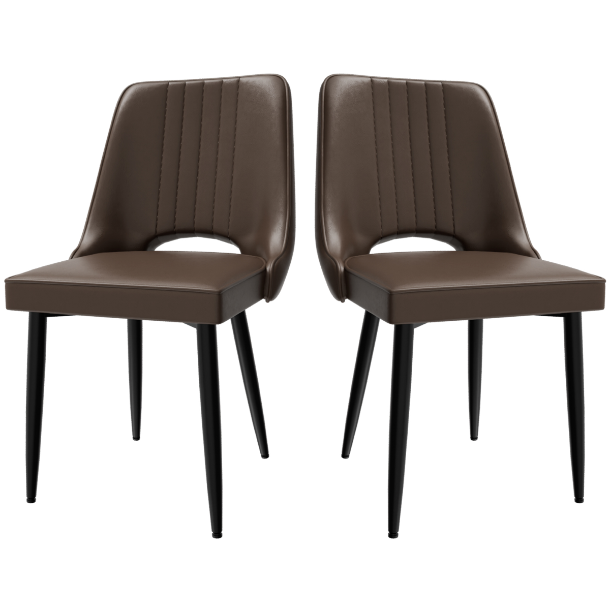 Scandi faux leather dining chair