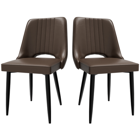 Scandi faux leather dining chair