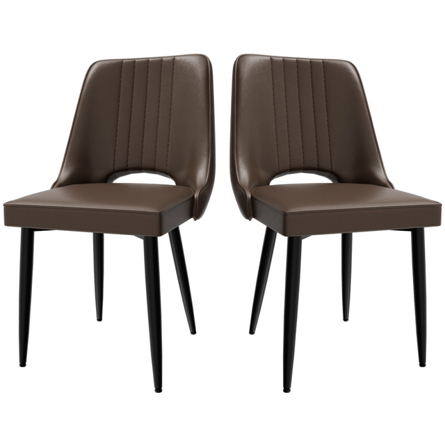 Scandi faux leather dining chair