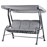 Grey 3 seater padded garden swing chair