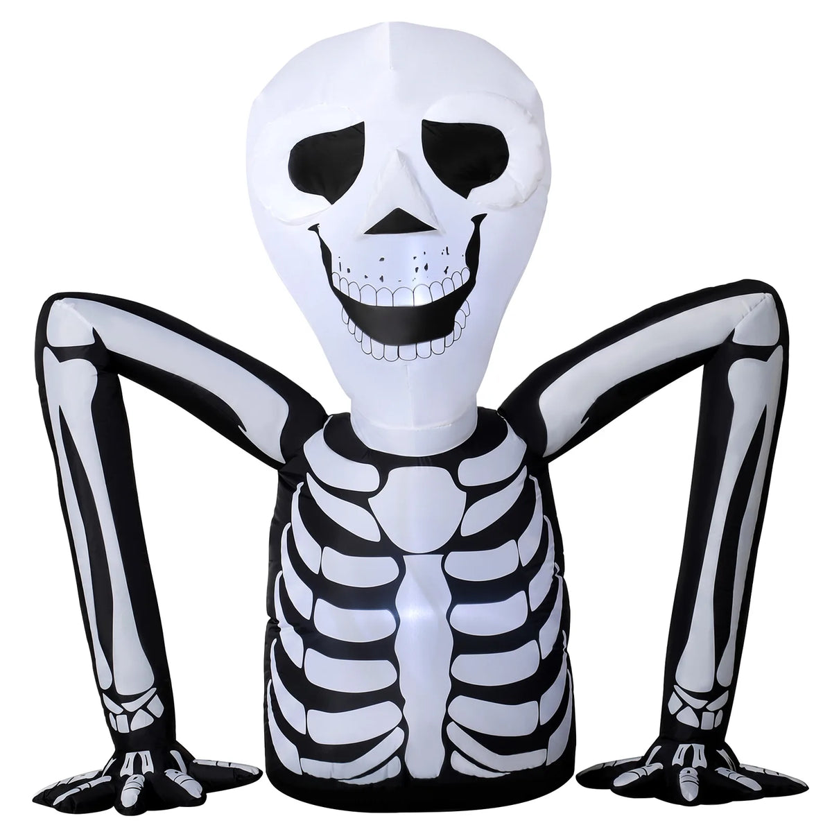 Outsunny Inflatable Ground-Crawling Skeleton with Built-In LEDs – Scary Halloween Decoration, Indoor/Outdoor