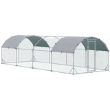 PawHut Walk-In Galvanised Chicken Run with Water-Resistant Covers – Poultry Playpen for Chickens & Ducks