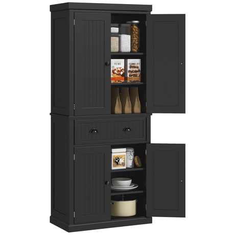 Black freestanding kitchen storage cabinet