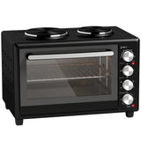 HOMCOM 36L Mini Oven with Dual Hot Plates, Convection Fan & Rotisserie – Countertop Electric Cooker, 90–230°C