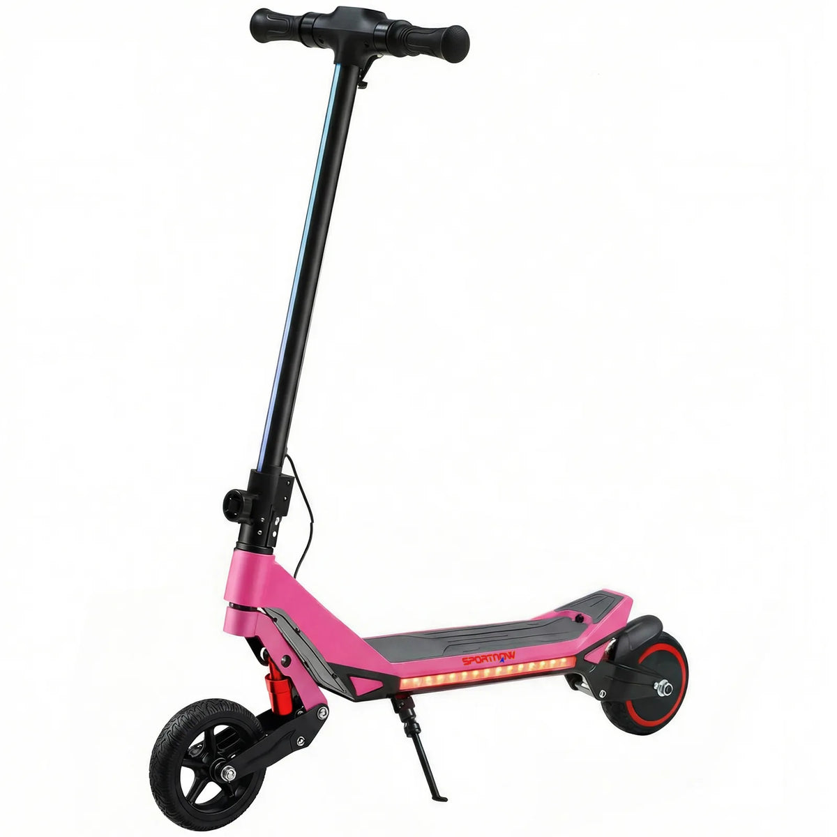 SPORTNOW Kids Electric Scooter with LED Display, RGB Lights & Suspension – Foldable E-Scooter, Up to 16km/h, Pink