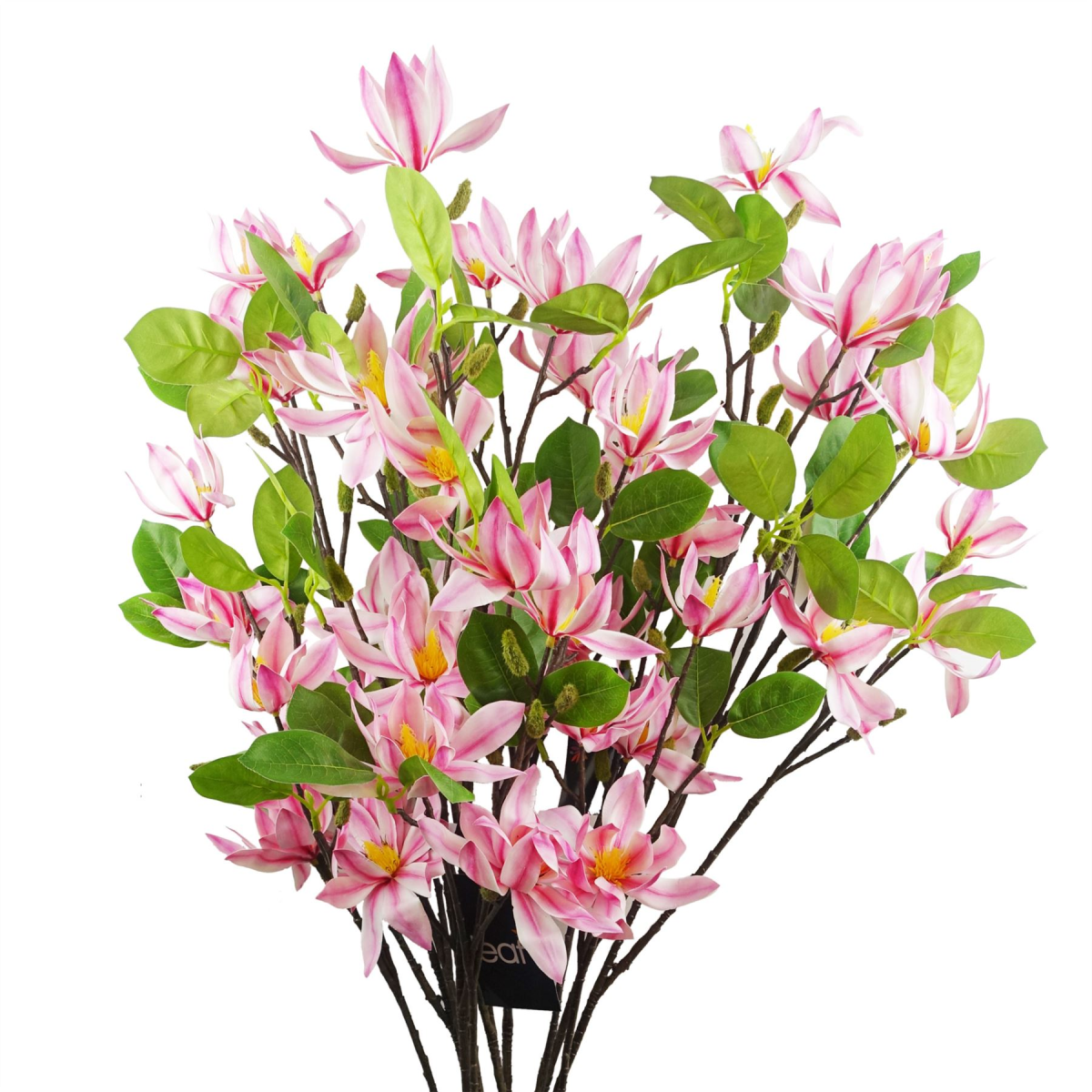 Leaf Pack of 6 Pink Magnolia Floral Sprays, 100cm – Artificial Wired Stems with 3D Flowers