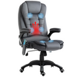 Grey executive heated massage reclining chair