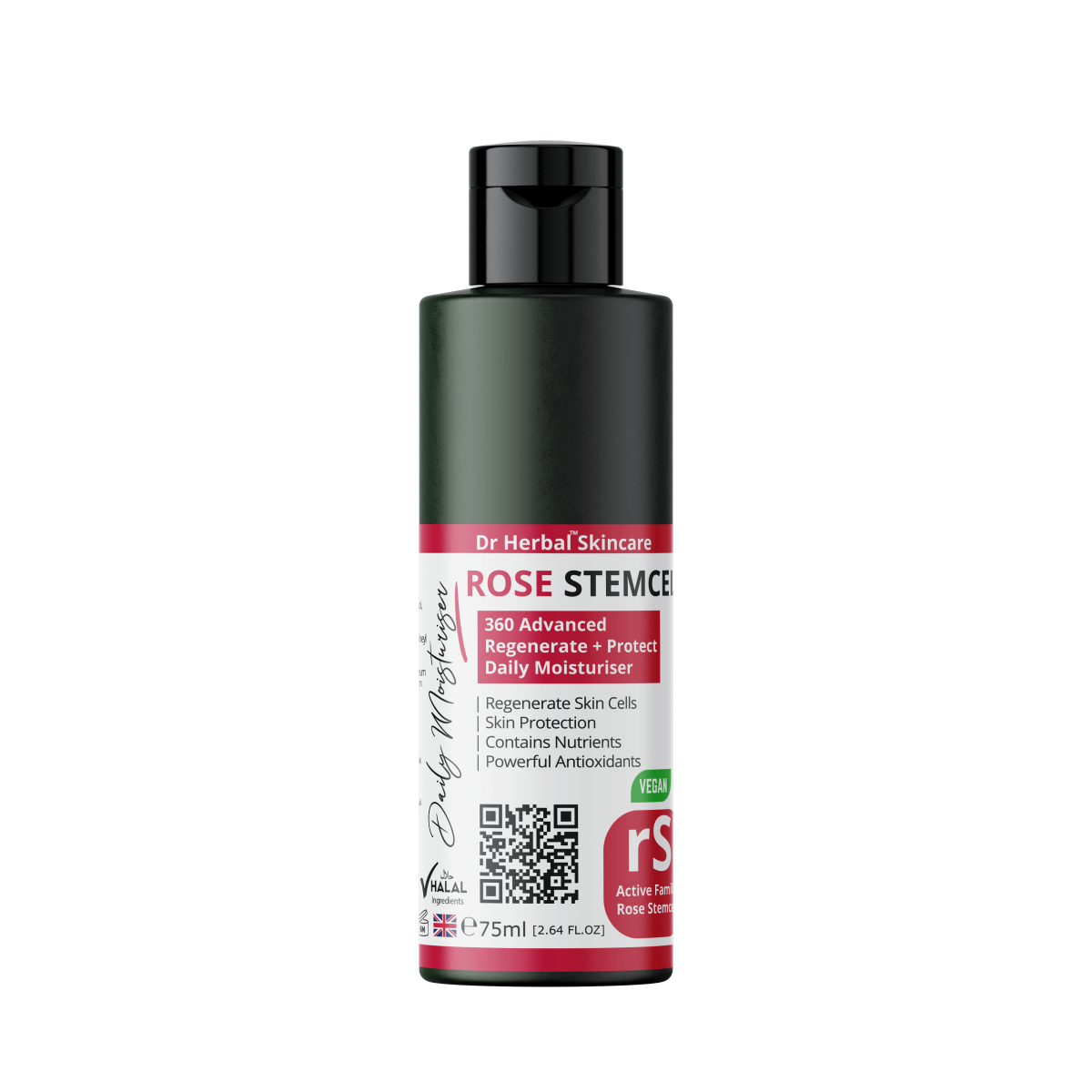 Dr Herbal Daily Moisturiser 75ml with Rose Stemcell, Aloe Vera & Vitamin E – Hydrating, Soothing Face Cream