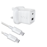 WYEFLUX 32W Dual Port USB-C & USB-A GaN III Charging Kit with USB-C to USB-C Cable – Fast Charger