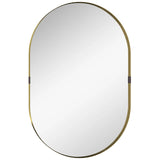 HOMCOM Wall Mirror, Bathroom Mirror with Elevated Aluminium Alloy Frame, 60 x 90 cm, Gold Tone