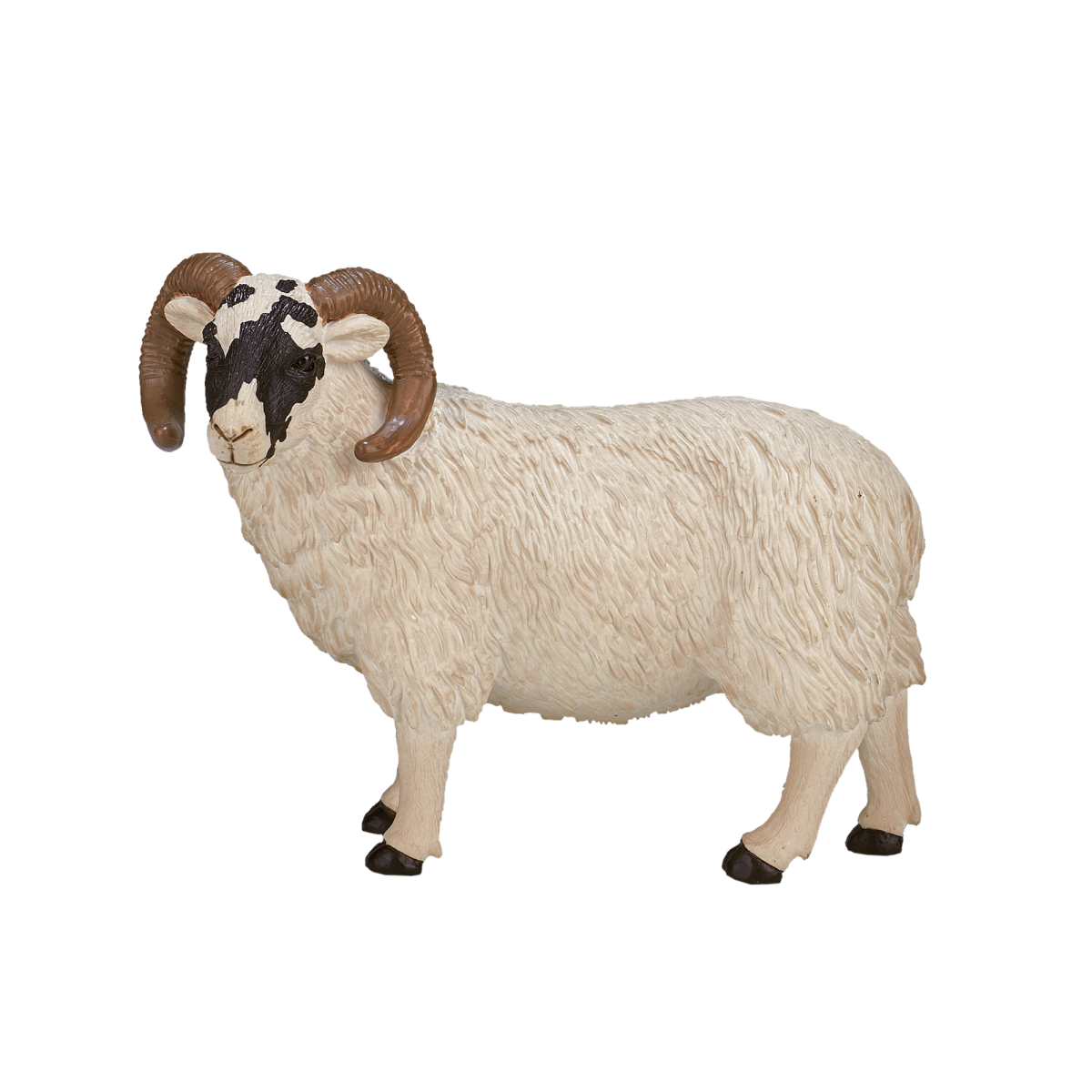 MojoFun Black-Faced Sheep Ram Toy Figurine – Realistic Farm Animal Model