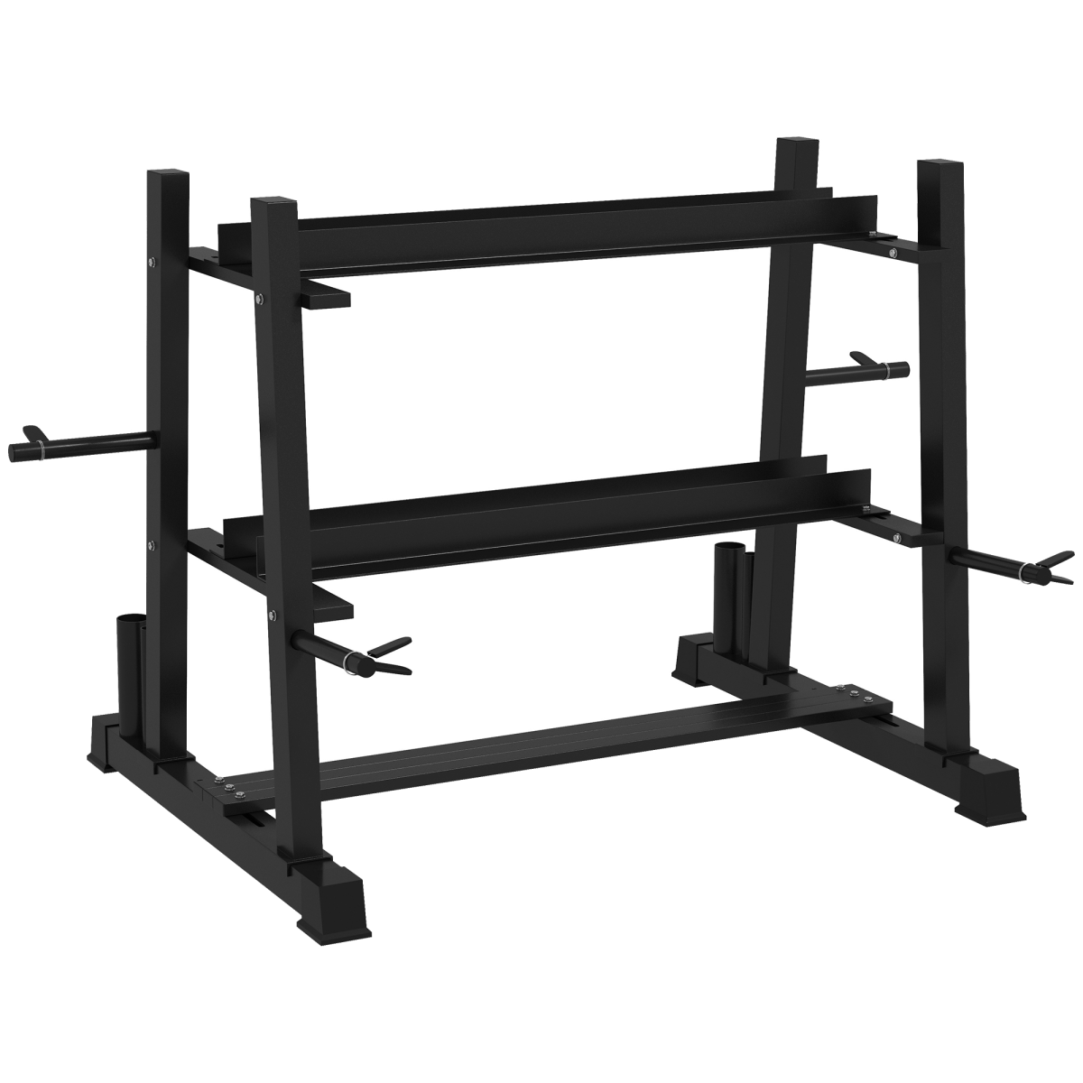 SPORTNOW 3-Tier Weight Rack for Dumbbells, Kettlebells, Plates & Barbells, 200kg Capacity – Home Gym, Black