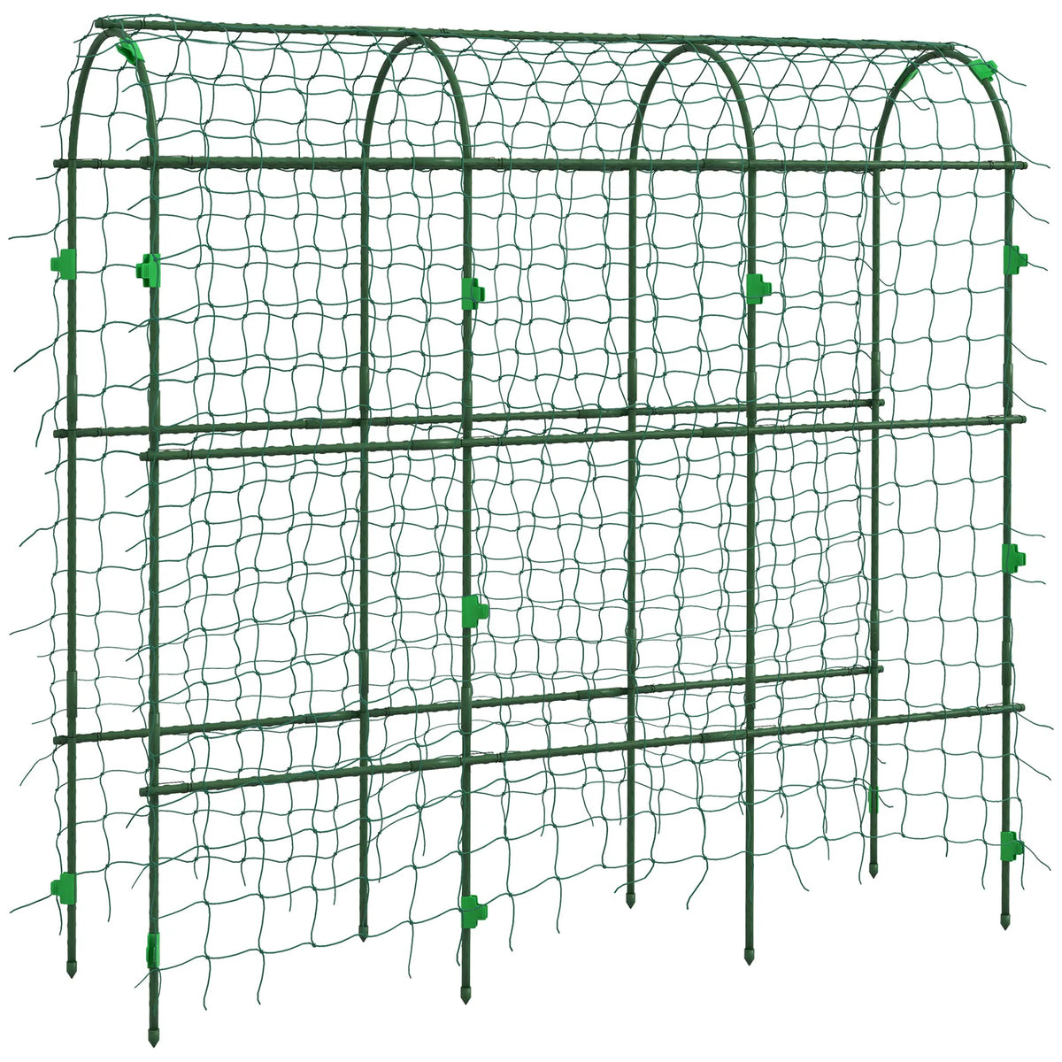Outsunny 183 cm Metal Garden Arch Trellis with Climbing Net – Plant Support for Fruit and Vegetables