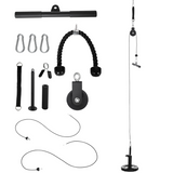 SPORTNOW Cable Pulley System with DIY Loading Weight Pin – Lat Pull Down Attachment for Home Gym, Black
