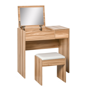 HOMCOM flip-top dressing table with stool