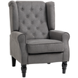 Dark grey retro tufted club armchair