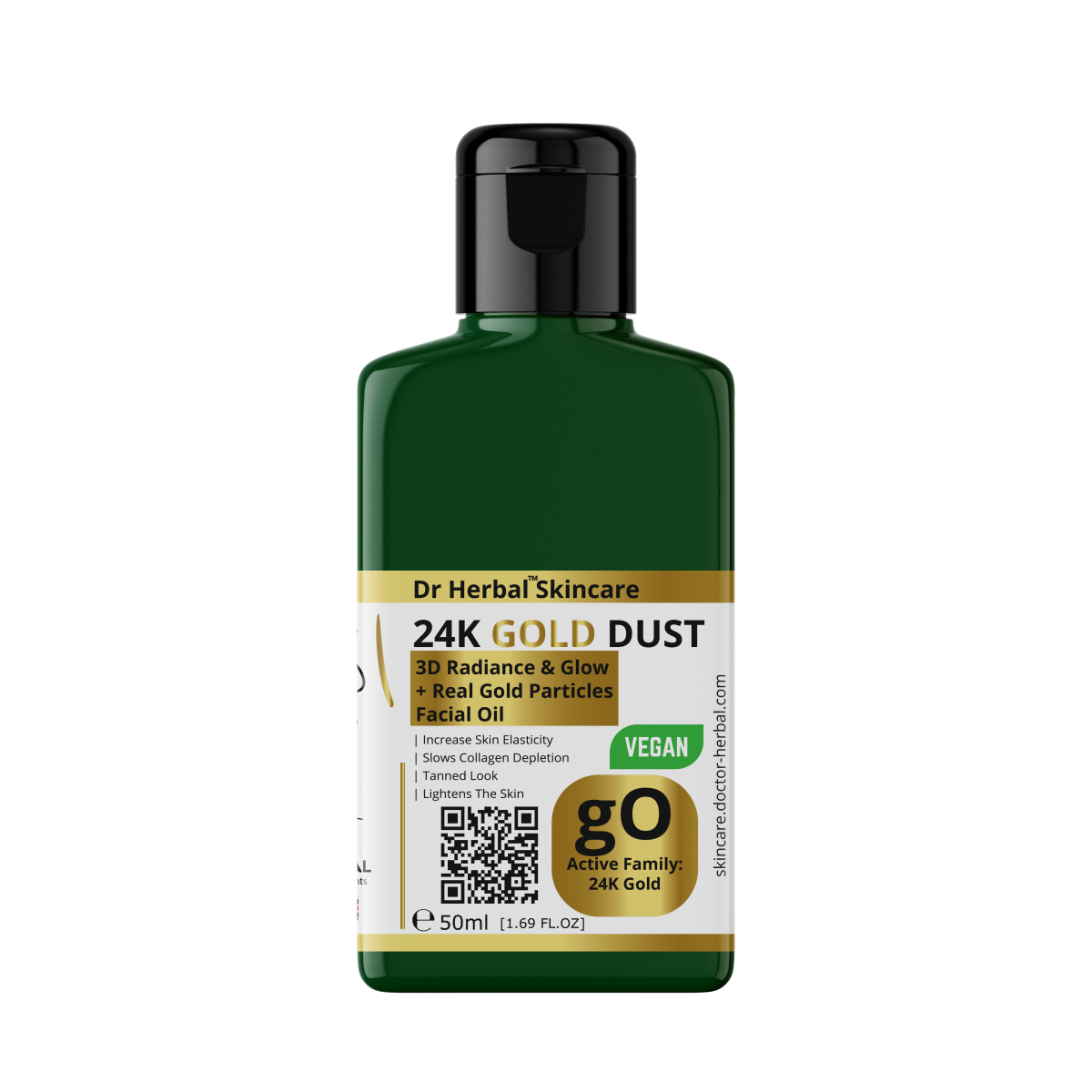 DR HERBAL Facial Oil 50ml with 24K Gold Dust, Almond & Olive Esters – Hydrating Skincare