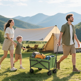 Folding Hand Truck with 41L Cargo Bag, 60kg Capacity & Telescoping Handle – Garden Cart Trolley, Green