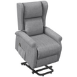 Grey fabric power lift recliner
