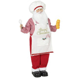 HOMCOM 120cm Animated Singing Chef Santa Claus – Moving Head, Sound and Touch Activated Christmas Decoration