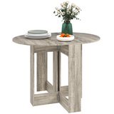 HOMCOM Folding Drop Leaf Dining Table with Safety Latch – Extendable Kitchen Table, Grey