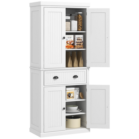 White freestanding kitchen storage cabinet