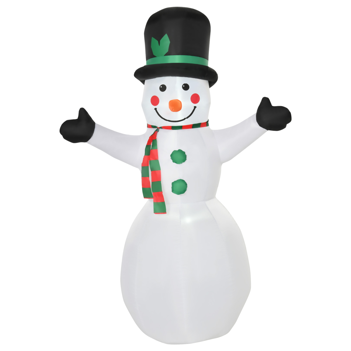 HOMCOM 6.5ft Inflatable Snowman with LED Lights, Mittens, Hat & Scarf – Outdoor Christmas Garden Decor