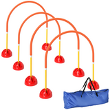 PawHut 4 Piece Dog Agility Doors with Adjustable Width, Fillable Bases & Carry Bag – Training Equipment, Orange