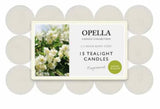 Opella Jasmine Blossom Scented Tealights – Fragranced Candle Set, 15 Pack