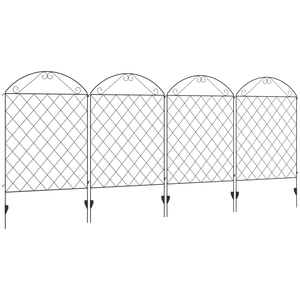 Outsunny Decorative Garden Fence Panels with Vine Pattern – Flower Bed Border Edging and Animal Barrier