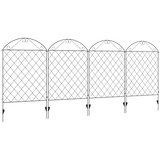 Outsunny Decorative Garden Fence Panels with Vine Pattern – Flower Bed Border Edging and Animal Barrier