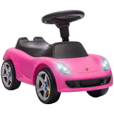 AIYAPLAY Porsche Licensed Toddler Ride On Car with Horn, Headlights & Sounds – Push Car for 18–36 Months, Pink