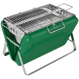 Outsunny Portable Briefcase Charcoal BBQ with Tilting Grate and Stainless Steel Basin, Dark Green