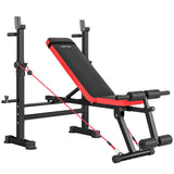 SPORTNOW Adjustable Weight Bench with Squat Rack & Dip Stand – Foldable Home Gym Bench, 420kg Capacity