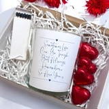 Sometimes Life Can Be Tough Message Candle Gift Set with Chocolates – Fresh Linen Scent