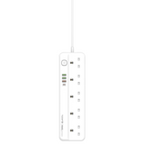WYEFLUX Extension Socket with 10A Outlets and USB PD & QC3.0 Charging Ports – 2500W Max Power Strip