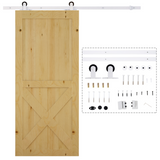 HOMCOM 6ft Modern Carbon Steel Sliding Barn Door Track Kit – Space-Saving Door Hardware, White