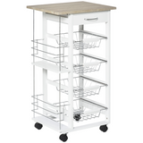 White kitchen island trolley