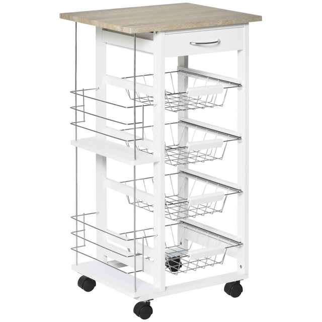 White kitchen island trolley