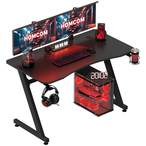 Black steel gaming desk