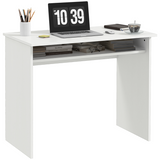 White compact study desk