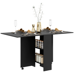 HOMCOM rolling drop leaf kitchen table