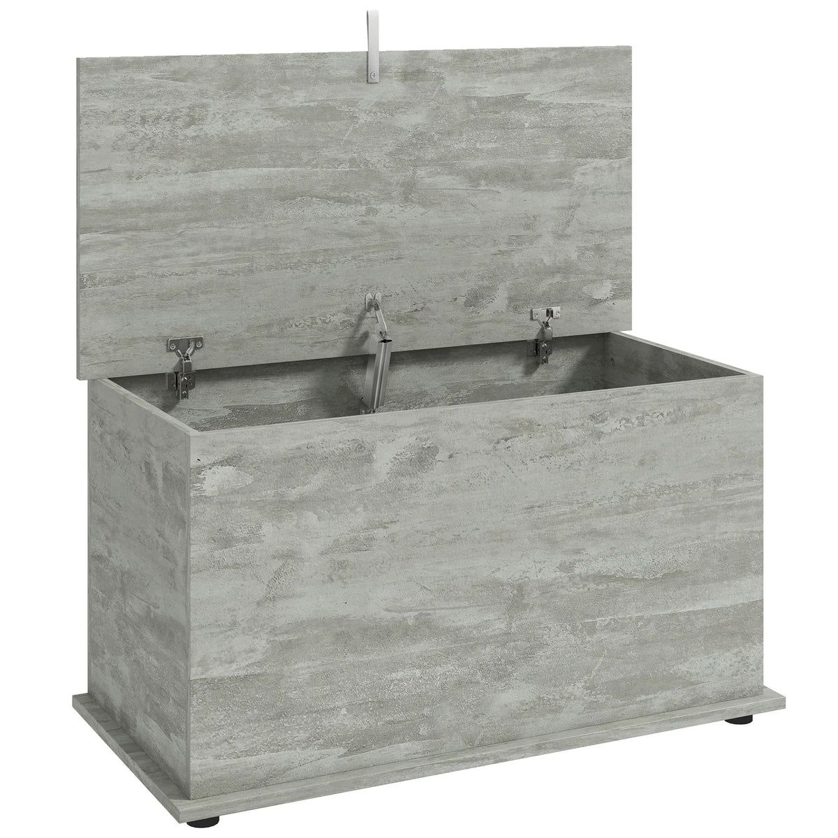 HOMCOM 102L Storage Chest & Blanket Box with Safety Hinged Lid, 80 x 40 x 45 cm – Grey