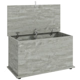 HOMCOM 102L Storage Chest & Blanket Box with Safety Hinged Lid, 80 x 40 x 45 cm – Grey