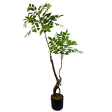 Leaf 110cm Artificial Toona Sinensis Tree – Evergreen Realistic Indoor Plant in Weighted Pot