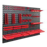 Wall Mounted Tool Pegboard Set with 58 Accessories and 4 Wall Plates – Garage & Workshop Storage Organiser