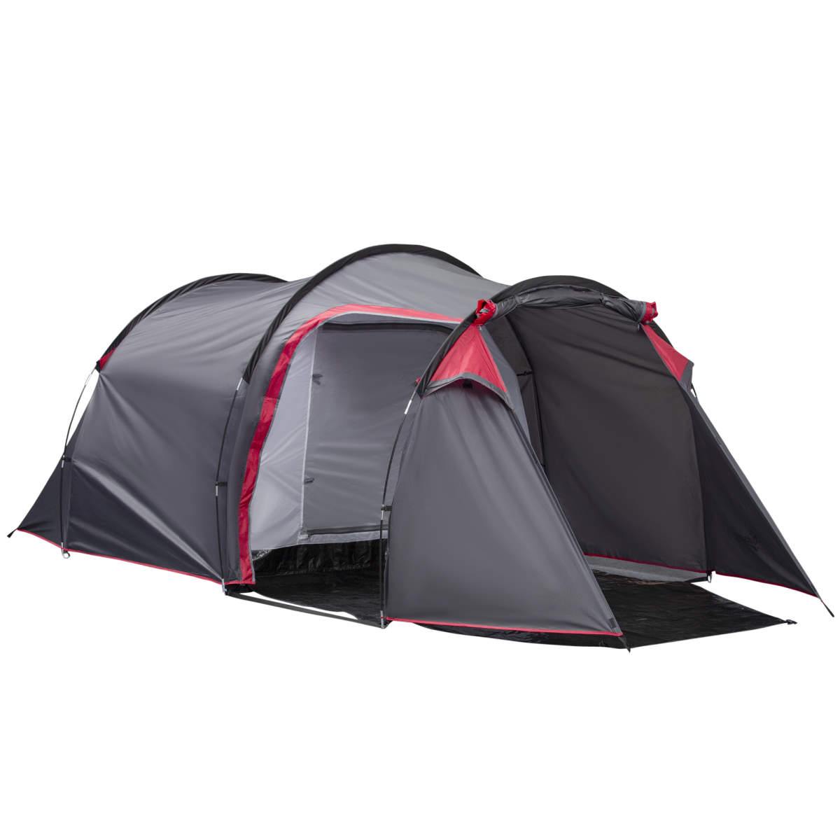 Outsunny 3 Man Camping Tent with 2 Rooms, Porch, Mesh Vents & Rainfly – 2000mm Waterproof Dome Tent