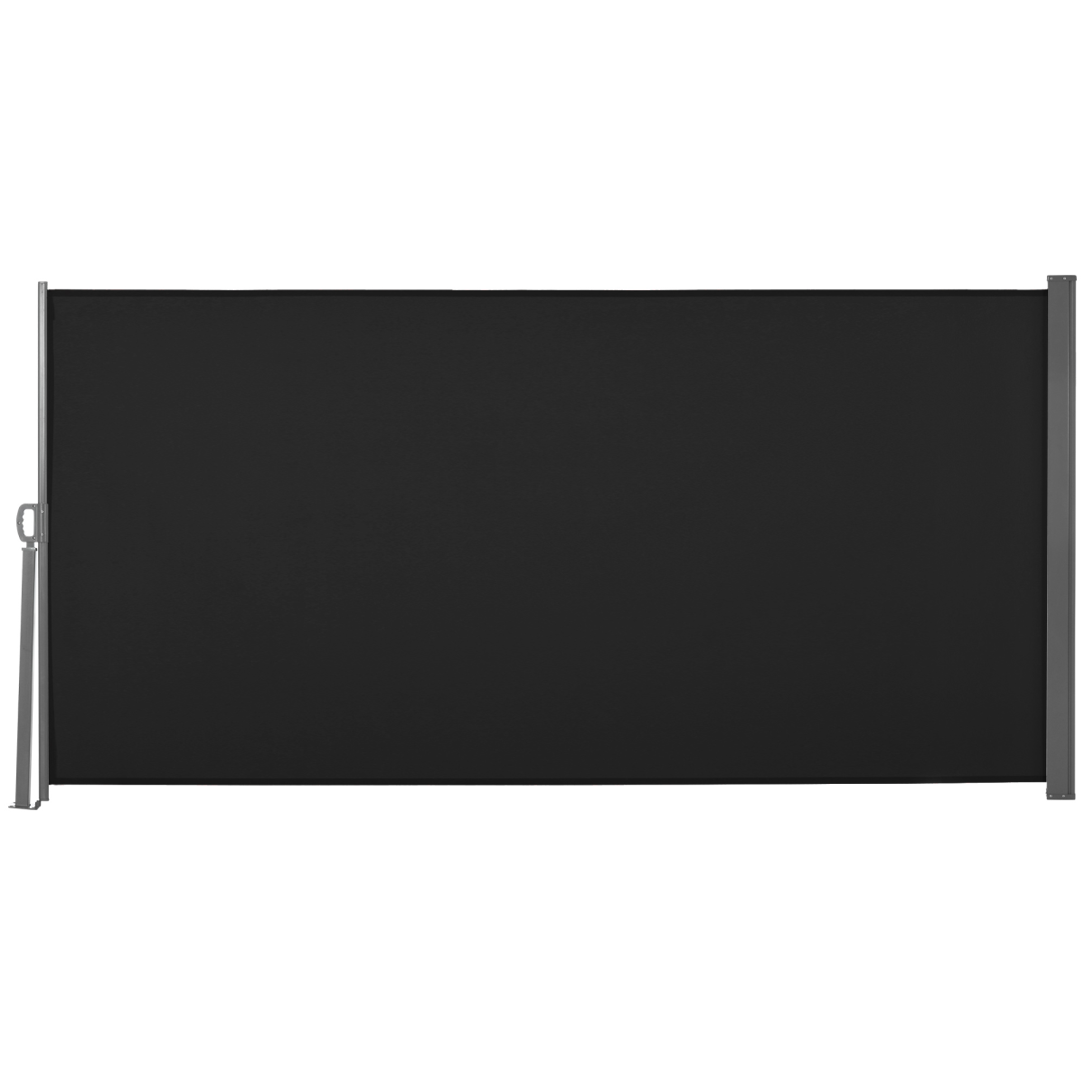 Outsunny 3 x 1.6m Retractable Side Awning Privacy Screen with Steel Frame – Garden Fence Panel, Black