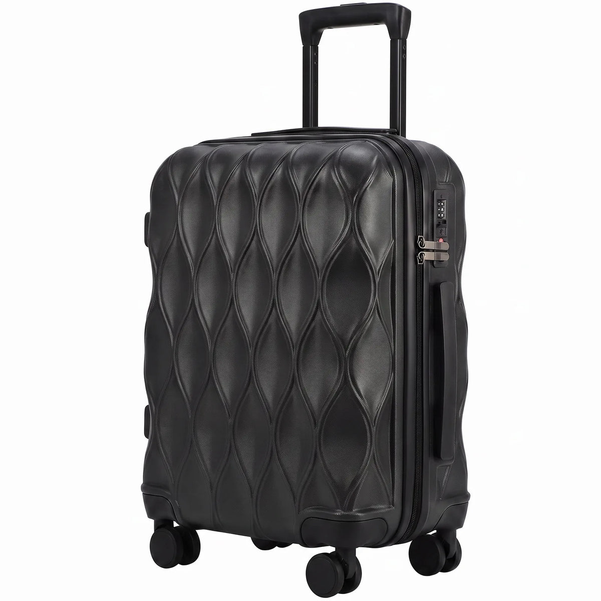 HOMCOM 20 Inch ABS Hard Shell Cabin Suitcase with TSA Lock, Spinner Wheels & Telescopic Handle – Carry-On Luggage, Black